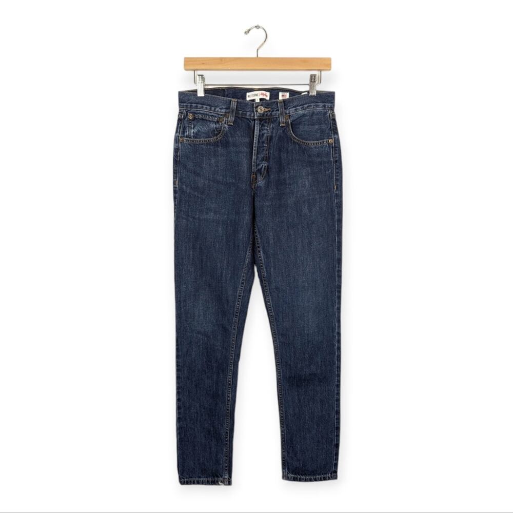 Re/Done Originals Dark Wash High Rise Rigid Crop Jeans Size 27